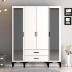Stewehome Ντουλάπα με τέσσερις πόρτες (RTR) 160x47x201 cm 289430 |  Ντουλάπες ρούχων στο espiti