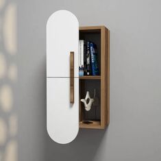Stewehome Ράφι τοίχου Καρυδιά / Λευκό 35x22x80 cm 251967 |  Βιβλιοθήκες στο espiti