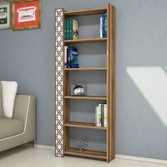 Stewehome Κομψή Ξύλινη Βιβλιοθήκη με 6 Ράφια για Σαλόνι ή Γραφείο 64x24.2x170 cm 691820 |  Βιβλιοθήκες στο espiti
