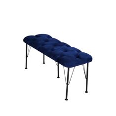 Stewehome Σκαμπό Πάγκου Μεταλλικά Πόδια Velvet Μπλε 100x38x47 cm 761427 |  Βιτρίνες - Έπιπλα εισόδου στο espiti