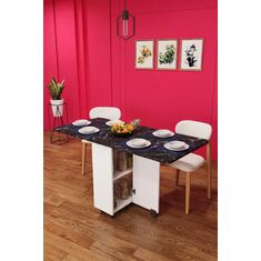 Stewehome Πτυσσόμενο τραπέζι κουζίνας Royal Μάρμαρο 155x70x75 cm 318325 |  Τραπέζια στο espiti