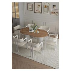 Stewehome Σετ Τραπεζαρίας με 6 Καρέκλες Δρυς 80x160 cm 580017 |  Σετ τραπεζαρίες στο espiti