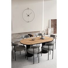 Stewehome Τραπεζαρία 6 Ατόμων με Τραπέζι &amp; Καρέκλες Μοντέρνος Σχεδιασμός δρυς 80x180x80 cm 568644 |  Σετ τραπεζαρίες στο espiti