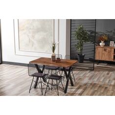 Stewehome Σετ Τραπεζαρίας 80x120 Sera 4 Ατόμων από Φυσικό Ξύλο 80x42x73 cm 626253 |  Σετ τραπεζαρίες στο espiti