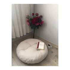 Stewehome Μίνι στρογγυλό μαξιλάρι δαπέδου με μαξιλάρι σε χρώμα χακί Χακί 60x60 cm 991638 |  Πουφ στο espiti