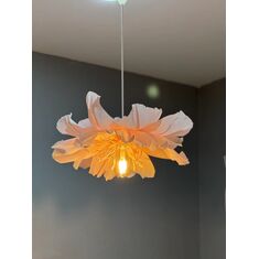 Stewehome Χειροποίητο Φωτιστικό Οροφής Flora Ροζ Από Ιταλικό Χαρτί Κραπόν 50x20x20 cm 214166 |  Οροφής στο espiti