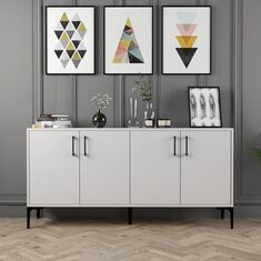 Stewehome Ξύλινος Μπουφές Μοντέρνος 160x35x78 cm 585724 |  Βιτρίνες - Έπιπλα εισόδου στο espiti