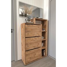 Stewehome Ντουλάπι Παπουτσιών με Ράφια καρυδιά 90x32x143 cm 420253 |  Παπουτσοθήκες στο espiti