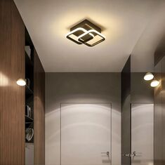 Stewehome Enisa φωτιστικό οροφής LED μαύρο διπλό μοντέρνο για σαλόνι κουζίνα χολ 33x33 cm 143573 |  Οροφής στο espiti