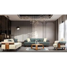 Stewehome Σετ καναπέ με κρεβάτι και πολυθρόνα για σαλόνι μοντέρνου στυλ με βαμβακερό ύφασμα και σκελετό από γκούργκεν Παγωμένο μπλε 140x98x45 cm 410898 |  Καναπέδες στο espiti
