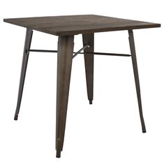 ΤΡΑΠΕΖΙ ΜΕΤΑΛΛΙΚΟ ΣΕ ΧΡΩΜΑ RUSTY ΚΑΙ ΞΥΛΟ HM0611.04 80x80x76εκ |  Τραπεζάκια σαλονιού στο espiti