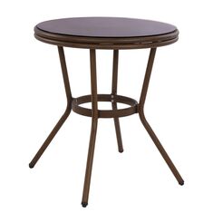 ΤΡΑΠΕΖΙ ΑΛΟΥΜΙΝΙΟΥ MOSES Φ70x76 εκ. BAMBOO LOOK HM5532.03 ΚΑΦΕ ΜΕ ΓΥΑΛΙ |  Τραπέζια κήπου στο espiti
