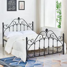 ΚΡΕΒΑΤΙ ΜΕΤΑΛΛΙΚΟ MADEN 150x200 εκ. ΜΑΥΡΟ ΧΡΩΜΑ HM576.01 |  Κρεβάτια στο espiti