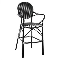 ΣΚΑΜΠΟ ΑΛΟΥΜΙΝΙΟΥ BAMBOO LOOK ΜΕ WICKER ΜΑΥΡΟ ΛΕΥΚΟ HM5794.02 56x60x126 εκ. |  Σκαμπώ κήπου στο espiti