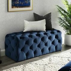 Stewehome Πάγκος Chester (μπλε) 100x40x45 cm 698305 |  Πουφ στο espiti