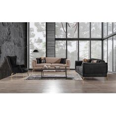 Stewehome Σετ καναπέ-κρεβάτι Μαύρο &amp; Κρεμ 220x90x85 cm 930979 |  Καναπέδες στο espiti