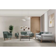 Stewehome Σετ καναπέ κρεβάτι 3+3+1 Πράσινο &amp; Ανοιχτό Γκρι 230x90x80 cm 732823 |  Καναπέδες στο espiti