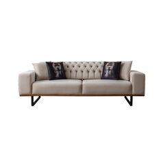 Stewehome Τριπλή πολυθρόνα Kael Cream 220x90x80 cm 224147 |  Καναπέδες στο espiti