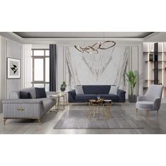 Stewehome Σαλόνι Καναπέδων 3+3+1 με Μοντέρνο Σχεδιασμό και Άνεση 225x95x85 cm 505618 |  Καναπέδες στο espiti