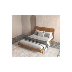 Stewehome Softwood Ξύλινο Κομψό Διπλό Κρεβάτι σε Καρυδί 140x190x18 cm 472697 |  Κρεβάτια στο espiti