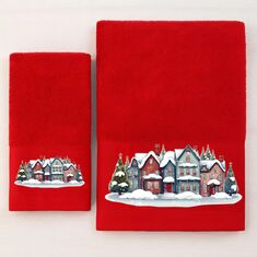 Χριστουγεννιάτικες Πετσέτες (Σετ 2 τεμ.) Christmas Houses Astron Italy |  Χριστουγεννιάτικα Διακοσμητικά στο espiti