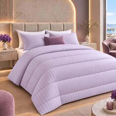 Πάπλωμα Ριγέ Υπέρδιπλο 220x240 Lilac Astron Italy |  Παπλώματα Υπέρδιπλα στο espiti