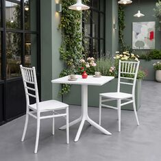 Τραπεζαρία Groovy Tifany I pakoworld σετ 3τεμ λευκό PP 60x60x76εκ |  Σετ τραπεζαρία κήπου στο espiti
