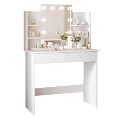ΤΟΥΑΛΕΤΑ ΜΕ ΦΩΤΙΣΜΟ LED-ΡΑΦΙΑ-ΣΥΡΤΑΡΙΑ LAURYN HM2502.03 ΛΕΥΚΟ 101.8x40x139.5Υεκ |  Συρταριέρες -Κονσόλες στο espiti