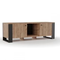 Έπιπλο Τηλεόρασης OLD WOOD Χρυσός Δρύς με Μαύρο 140x44x47.5εκ AlphaB2B |  Έπιπλα τηλεόρασης στο espiti