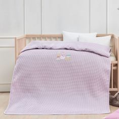 Κουβέρτα πικέ με κέντημα Art 5305 80x110 Λιλά   Beauty Home |  Βρεφικές Κουβέρτες στο espiti
