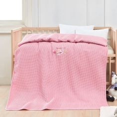 Κουβέρτα πικέ με κέντημα Art 5301 80x110 Ροζ   Beauty Home |  Βρεφικές Κουβέρτες στο espiti