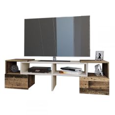 Έπιπλο τηλεόρασης ORNE Καφέ με Λευκό 141x32x39cm AlphaB2B |  Έπιπλα τηλεόρασης στο espiti