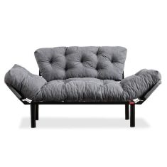 Καναπές κρεβάτι PWF-0018 pakoworld 2θέσιος με ύφασμα χρώμα γκρι 155x73x85cm |  Καναπέδες-Κρεβάτι στο espiti