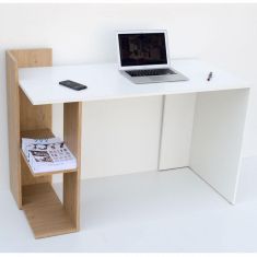Γραφείο 120x55x85 Λευκό-με Φυσικό Μοντέρνα Σχεδίαση AlphaB2B |  Παιδικά έπιπλα στο espiti
