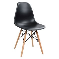Καρέκλα STEFAN 46.5x53x82cm Μαύρο με Ξύλινα Πόδια AlphaB2B |  Καρέκλες στο espiti