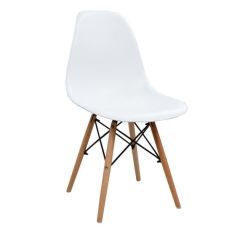 Καρέκλα STEFAN, 46.5x53x82cm Λευκό με Ξύλινα Πόδια AlphaB2B |  Καρέκλες στο espiti