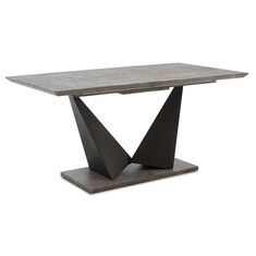Τραπέζι Gordon pakoworld επεκτεινόμενο γκρι cement μελαμίνης- πόδι μαύρο μέταλλο 160-200x90x75εκ |  Τραπέζια στο espiti