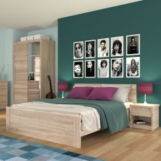 Σετ κρεβατοκάμαρας 4 Τεμ Κρεβάτι Ημίδιπλο + Πάτωμα + Ντουλάπα + Κομοδίνο Σονόμα 140x200 AlphaB2B |  Σετ Κρεβατοκάμαρας στο espiti