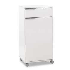 Ντουλάπι Chad pakoworld τροχήλατο με συρτάρι λευκό gloss 50x40x100εκ |  Στήλες Μπάνιου στο espiti
