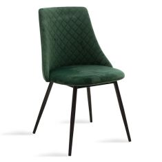 Καρέκλα Giselle pakoworld βελούδο σκούρο πράσινο-μαύρο πόδι |  Καρέκλες στο espiti