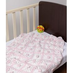 bebe κουβερτάκι (75cm x 100cm ) πλεκτό ροζ/λευκό 6978000000975 SilkFashion |  Βρεφικά Παπλώματα στο espiti