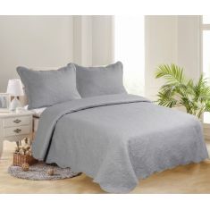 ΜΟΝΟ ΚΟΥΒΕΡΛΙ SOLID (160cm x 220cm + 1 x 50cm x 70cm ) LIGHT GREY/ DARK GREY 5206978071584 SilkFashion |  Κουβερλί Υπέρδιπλα στο espiti