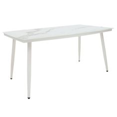 Τραπέζι Zeren pakoworld μέταλλο λευκό-γυαλί 160x90x78εκ |  HOT DEALS στο espiti