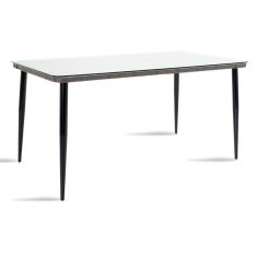 Τραπέζι Naoki pakoworld μέταλλο μαύρο-pe γκρι-γυαλί 160x90x78εκ |  Επιπλα στο espiti