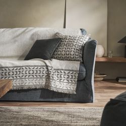 Ριχτάρι Τετραθέσιου 180x350cm GOFIS HOME  Indira Ecru/Black 258/05 |  Ριχτάρια στο espiti