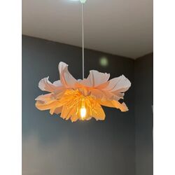 Stewehome Χειροποίητο Φωτιστικό Οροφής Flora Ροζ Από Ιταλικό Χαρτί Κραπόν 50x20x20 cm 214166 |  Οροφής στο espiti