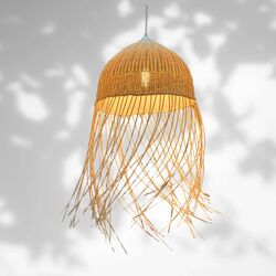 Stewehome Φωτιστικό Οροφής Ράτταν Με Κρόσσια 30x65 cm 683815 |  Οροφής στο espiti
