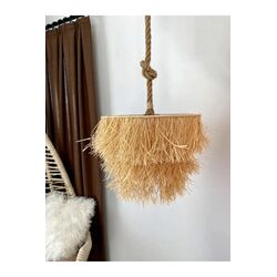 Stewehome Φωτιστικό Οροφής Ράφια Μποέμ με Σχοινί 40x45x45 cm 310163 |  Οροφής στο espiti