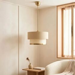 Φωτιστικό οροφής Lembar pakoworld LED Ε27 μπεζ με χρυσό Φ30x20εκ |  Οροφής στο espiti