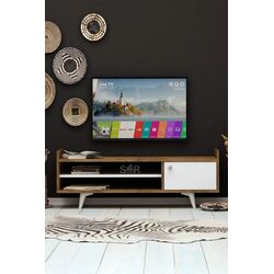 Stewehome Έπιπλο τηλεόρασης με ράφι από Συνθετικό ξύλο μοντέρνου στιλ Λευκό 120x35x47 cm 371509 |  Έπιπλα τηλεόρασης στο espiti